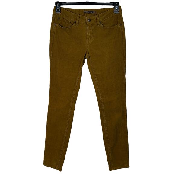 PrAna SZ 6 Trinity Corduroy Pants Low-Rise Fitted Zip-Fly Pocket Tortoise Women - Picture 1 of 8